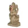 Pujahome Mitti Ganesh Idol | Eco-Friendly Handcrafted Mud/Clay Ganesh Murti (Lotus Ganesha) 4x3 Inch thumbnail 3