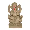 Pujahome Mitti Ganesh Idol | Eco-Friendly Handcrafted Mud/Clay Ganesh Murti (Lotus Ganesha) 4x3 Inch thumbnail 5