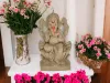 Pujahome Mitti Ganesh Idol| Lotus Ganesh | Eco-Friendly Handcrafted (6.5x3.5 Inches) thumbnail 1