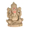 Pujahome Mitti Ganesh Idol | Eco-Friendly Mud/Clay 4 Bhuja Mukut Ganesh Murti | (4x3 Inches) thumbnail 6