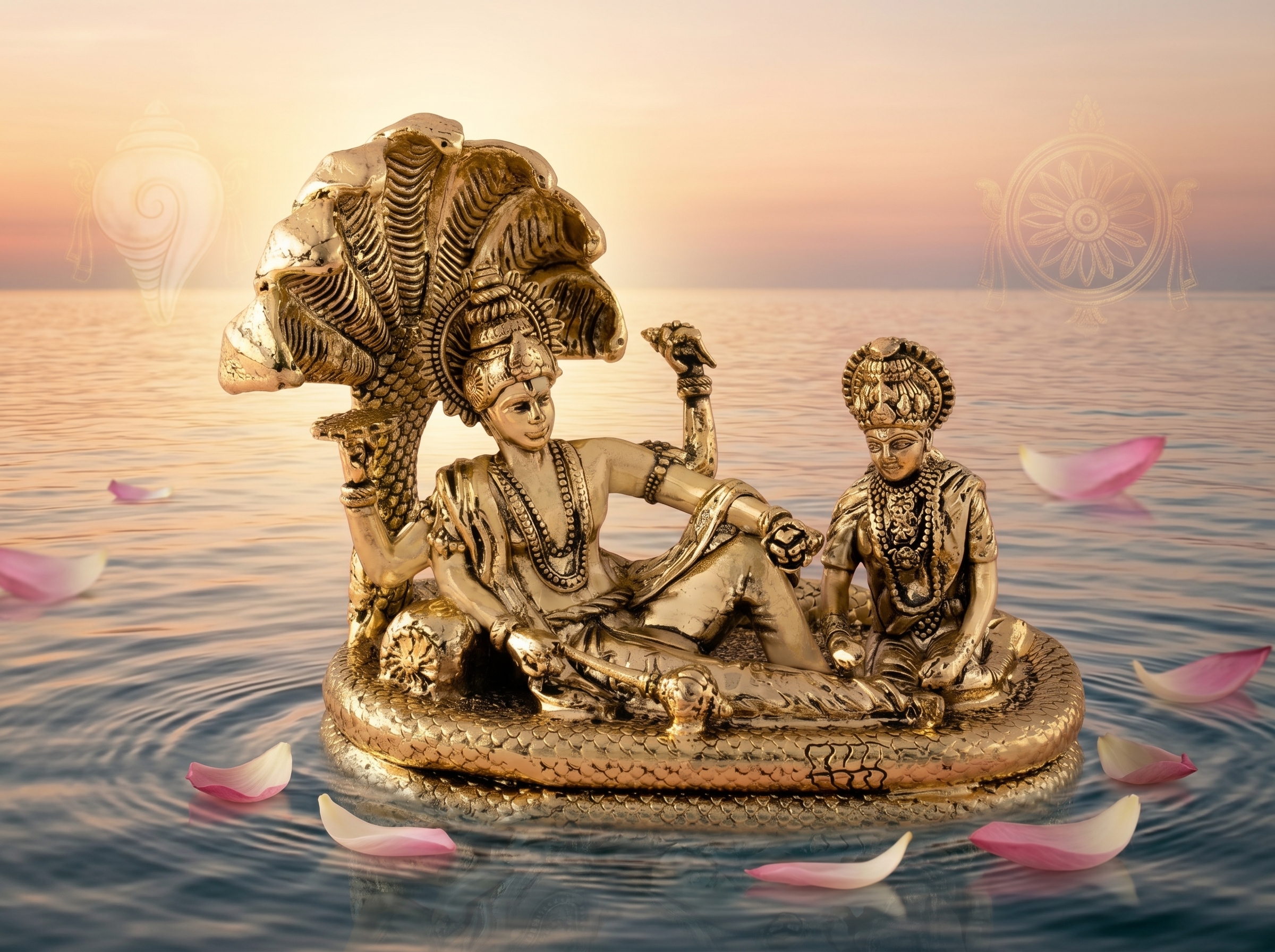 Vishnu With Sheshnagg Brass Idol