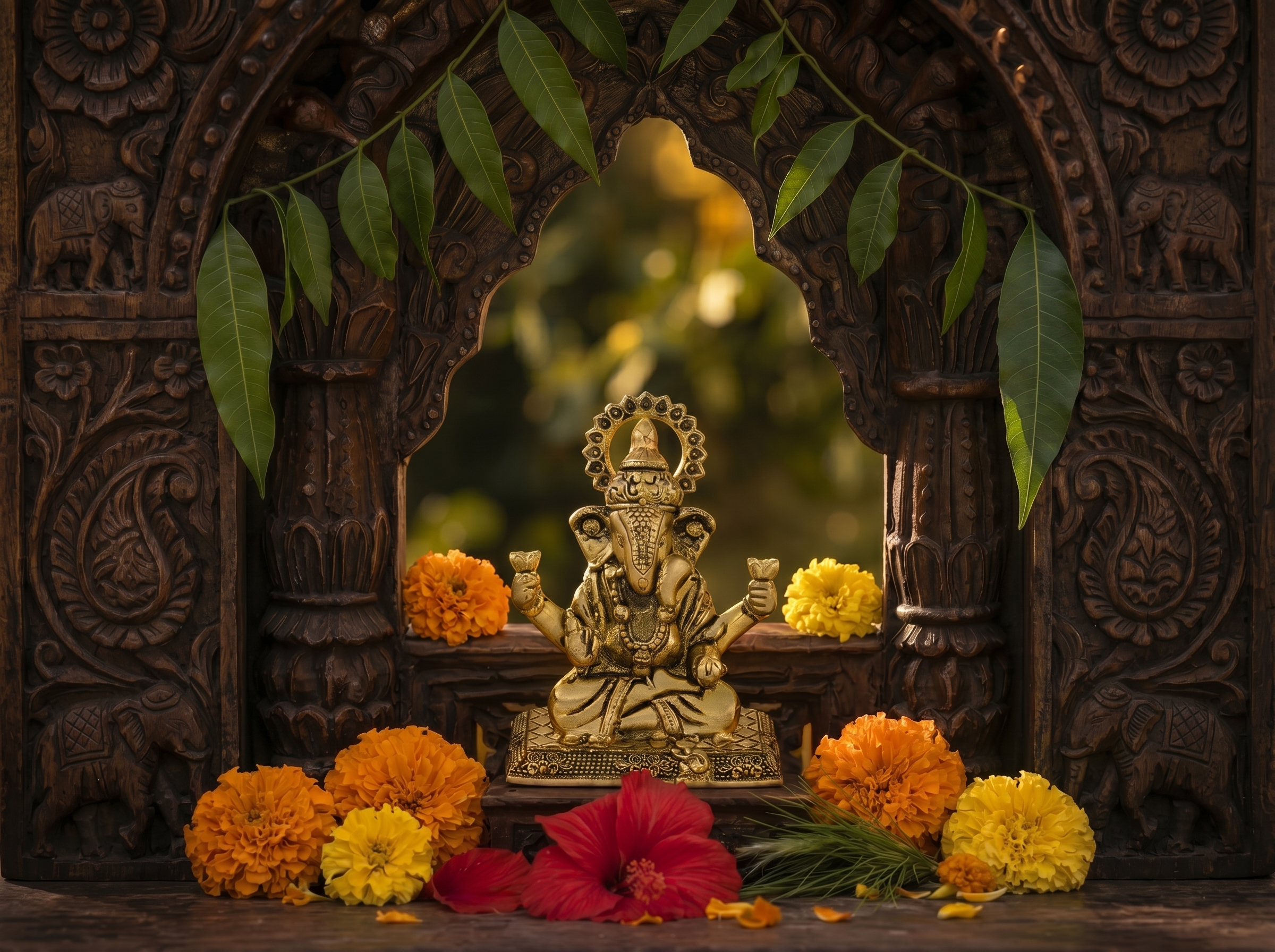 Dagduseth Ganesh Brass Idol ( 1.5 inch )