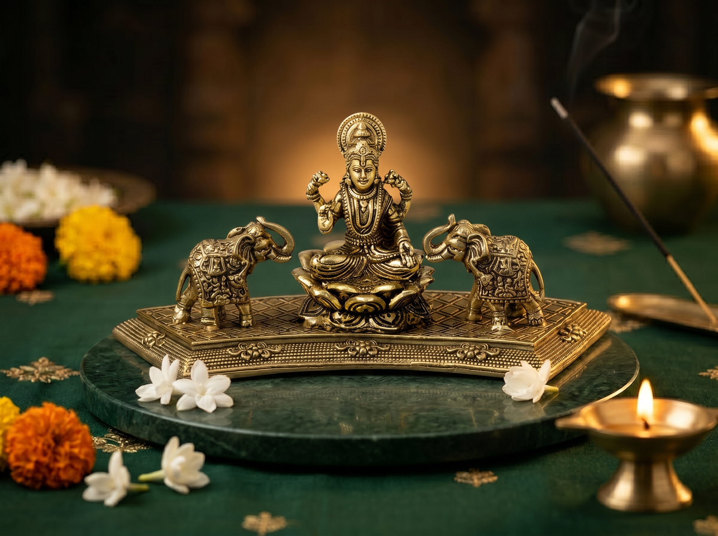 GajLakshmi Brass Idol ( 2.0 inch )