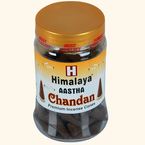 Himalaya Aastha Chandan Premium Incense Cones Jar, 125 g