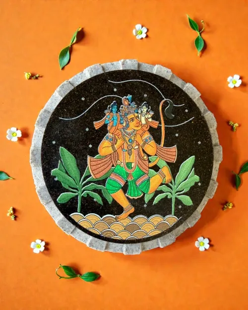 Aastha Magnet Hanumanji with Shri Ram and Lakshman (Circle)