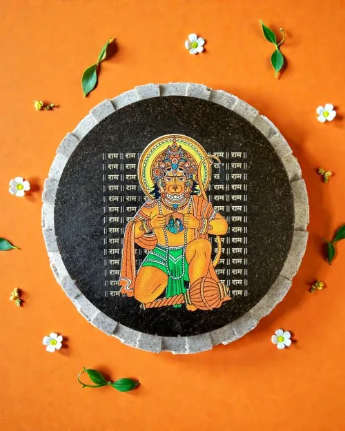 Aastha Magnet Hanumanji with Shri Ram and Sitaji (Circle)