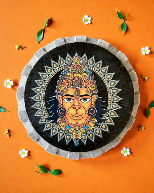 Aastha Magnet Hanumanji Face Circular Fridge Magnet