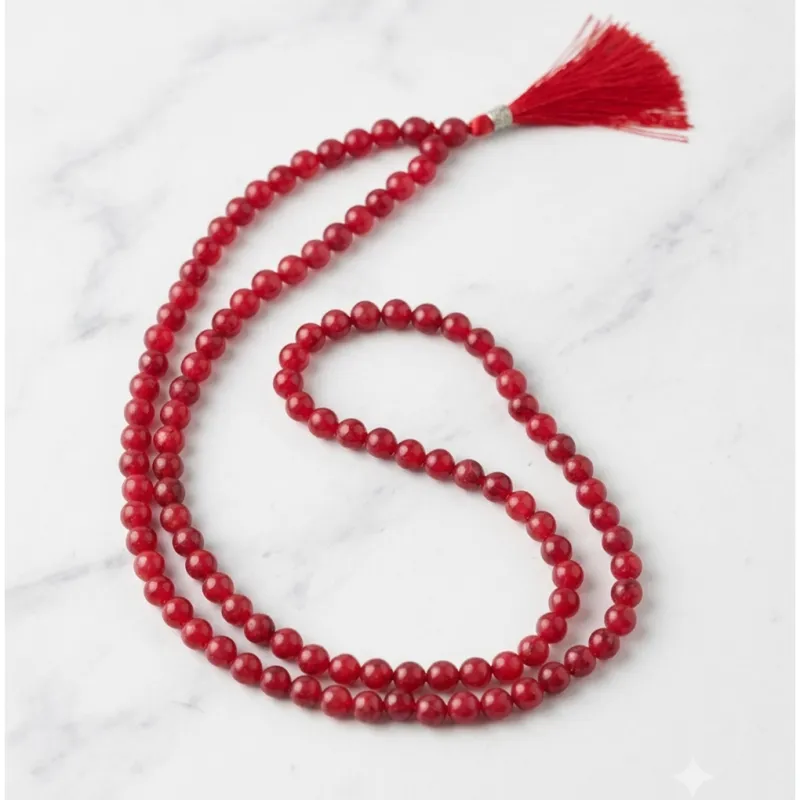 Red Agate Mala- Lal Hakik Mala 8MM Size
