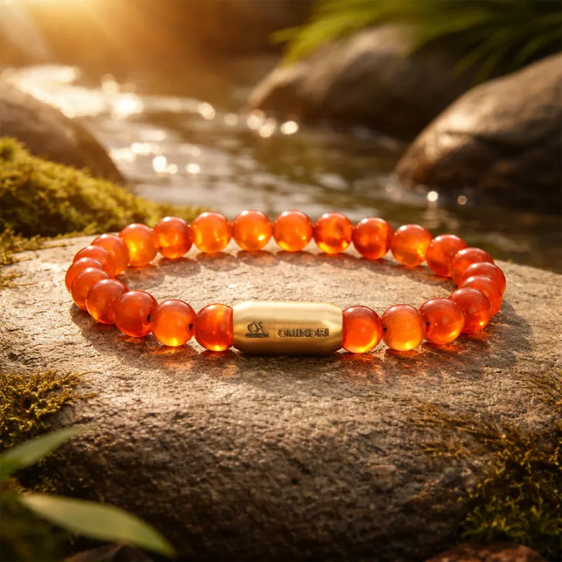 Saffron Glow Natural Carnelian Stone Bracelet