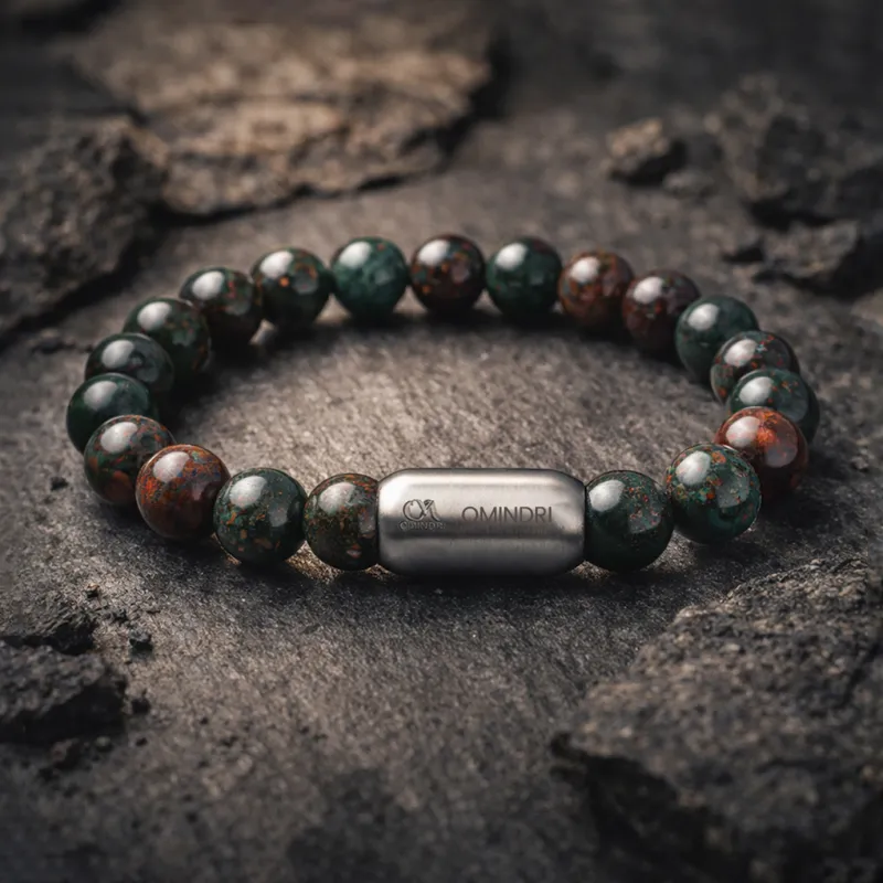 Blood Stone Bracelet | Premium Natural Gemstone Bracelet for Courage, Strength & Vitality Meta Description