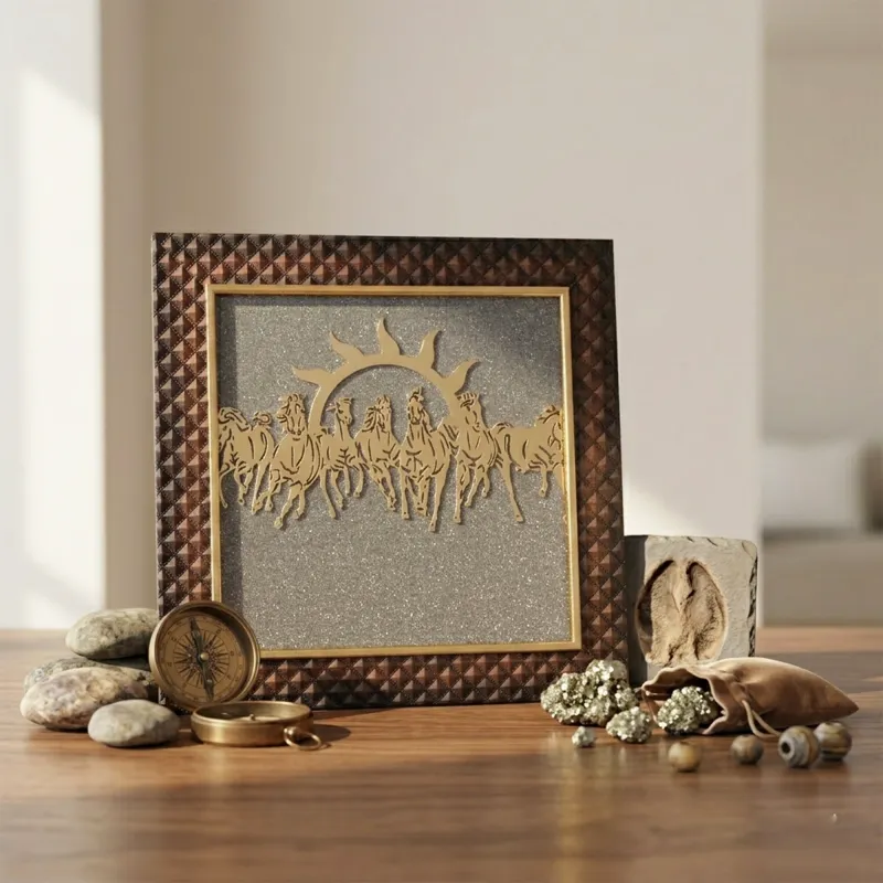 Seven Running Horses Pyrite Dust Frame