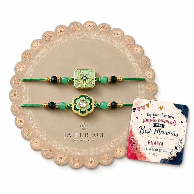 JAIPUR ACE Premium Designer Rakhi Combo with Fridge Magnet |Fancy Thread for Brothers product image
