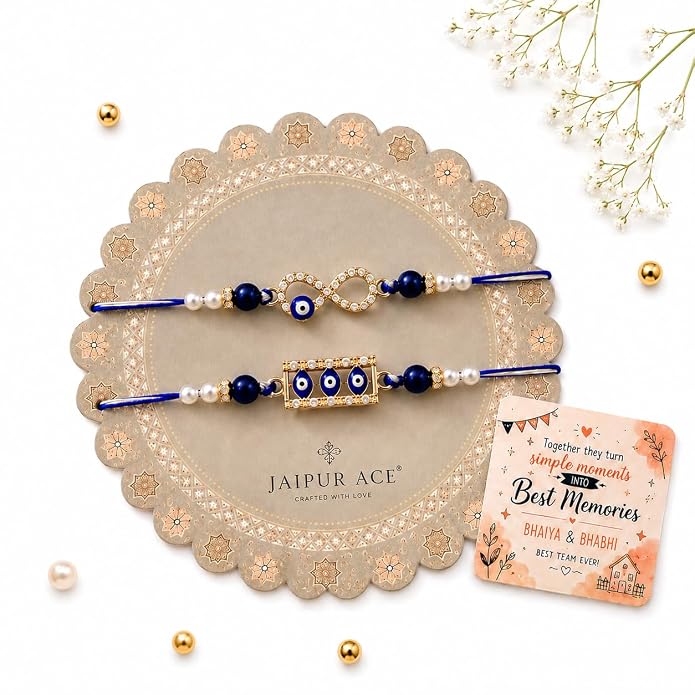 JAIPUR ACE Premium Designer Rakhi Combo with Fridge Magnet |Fancy Thread for Brothers product image