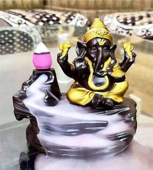 Jaipur Ace Smoke Backflow Insence Holder Buddha Come with 10 Smoke Cone Blue Size (4.7 X 3.1 Inch) 