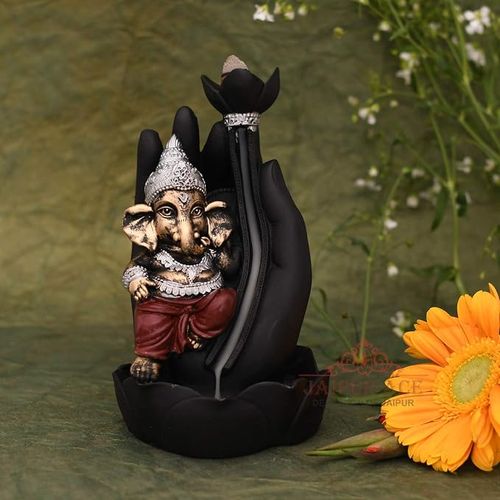 JAIPUR ACE Hand Ganesha Smoke Back Flow Cone Incense Holder, Decorative Showpiece Best for Home.