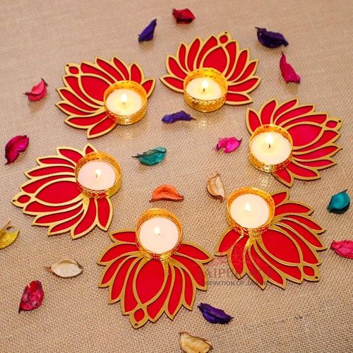 Jaipur Ace Diwali Decorative Tealight | Handmade Shell Conch Tealight Set | Diwali Decoration Set 