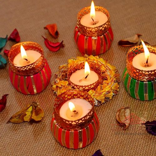 Jaipur Ace Diwali Decorative Tealight | Handmade Shell Conch Tealight Set | Diwali Decoration Set 