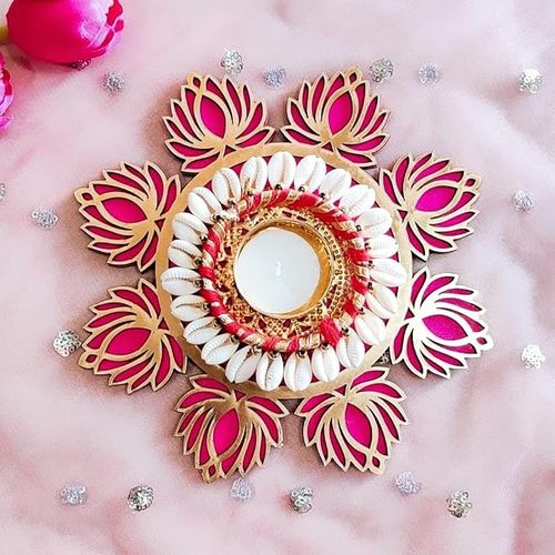 Jaipur Ace Diwali Decorative Tealight | Handmade Shell Conch Tealight Set | Diwali Decoration Set