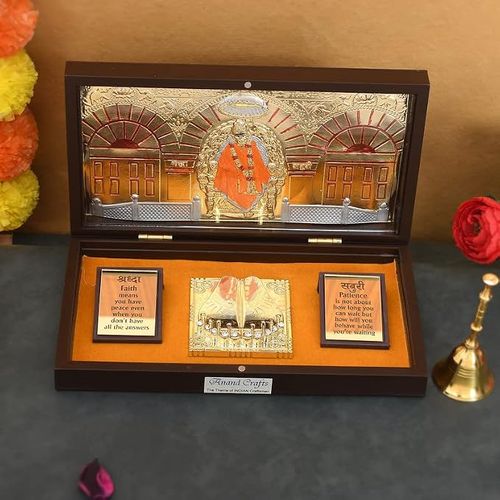 JAIPUR ACE Shirdi Sai Baba Gold Plated Charan Paduka Yantra for Health, Wealth, Prosperity & Success
