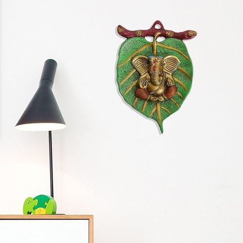 JAIPUR ACE Ganesha Wall Hanging for Home Entrance Door | Lord Ganesha in Dhoti on Leaf Wall Hanging 