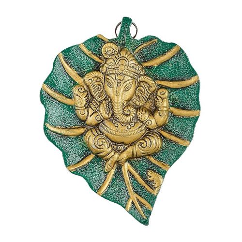 JAIPUR ACE Ganesha Wall Hanging for Home Entrance Door | Lord Ganesha in Dhoti on Leaf Wall Hanging 