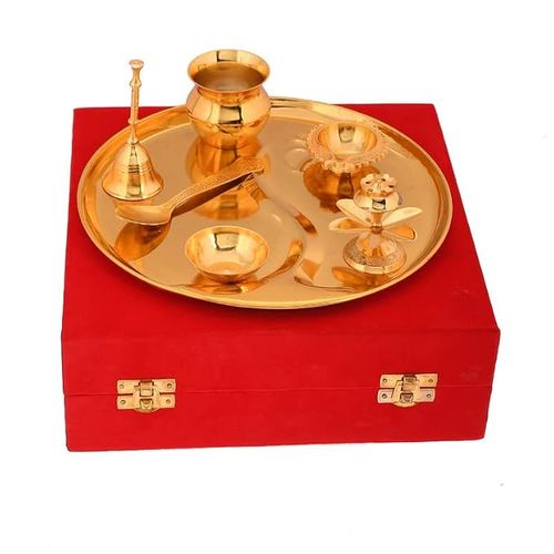 JAIPUR ACE Golden Metal Kumkum Holder/Kumkum Box for Gifting, Pooja, Thali, Mandir, Home, Temple.